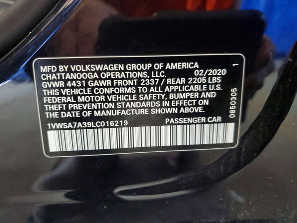 2020 VOLKSWAGEN PASSAT