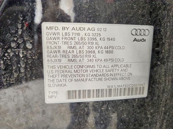 2012 AUDI Q7 Premium Plus