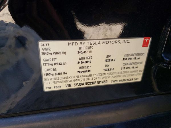 2017 TESLA MODEL S