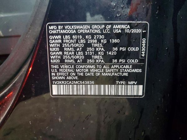 2021 VOLKSWAGEN ATLAS