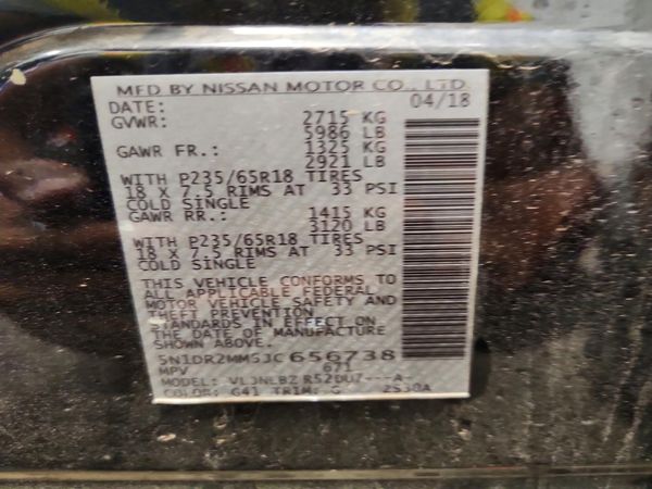 2018 NISSAN PATHFINDER