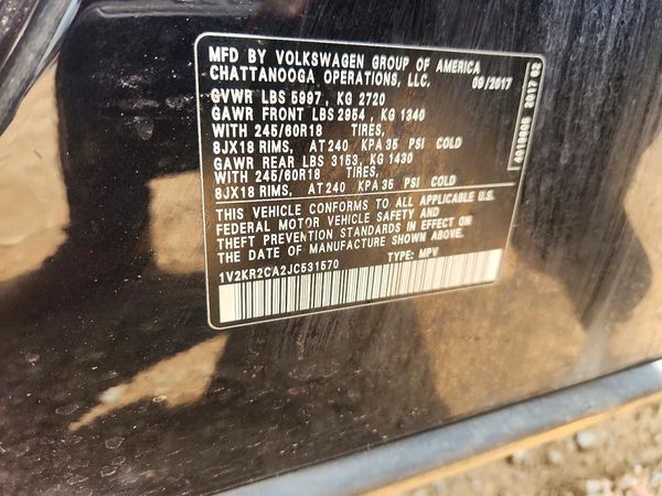 2018 VOLKSWAGEN ATLAS 4Motion SE