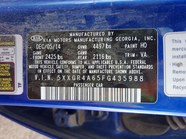 2015 KIA OPTIMA TOP (High Grade)