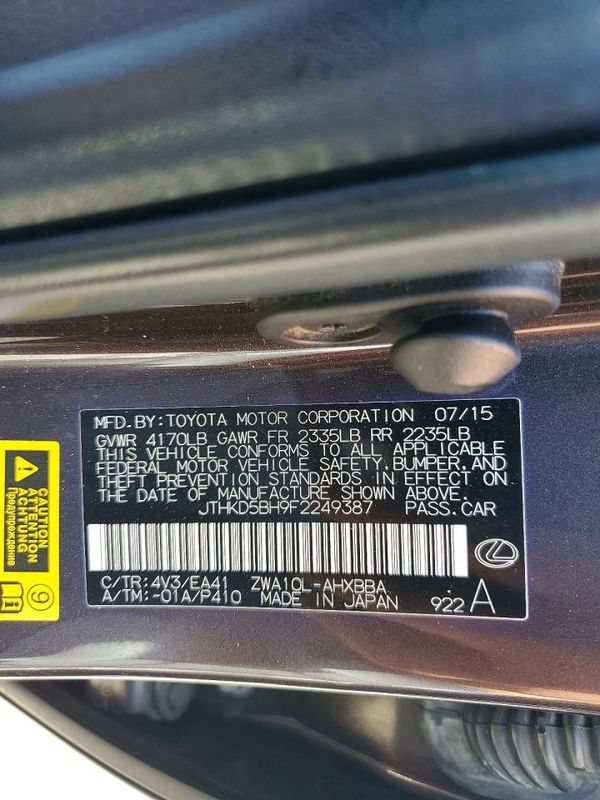 2015 LEXUS CT