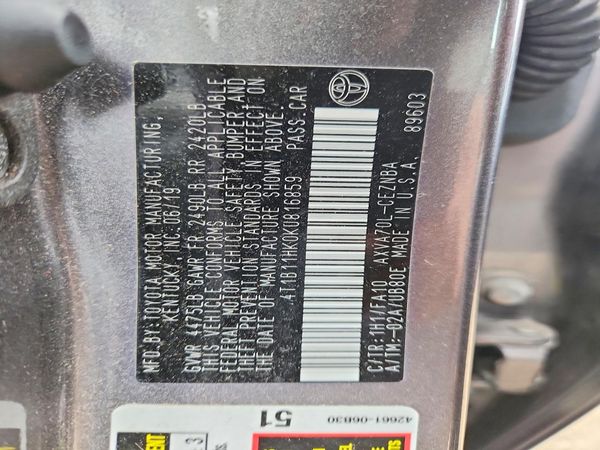 2019 TOYOTA CAMRY
