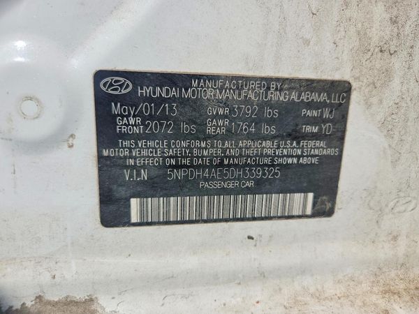 2013 HYUNDAI ELANTRA — VINS
