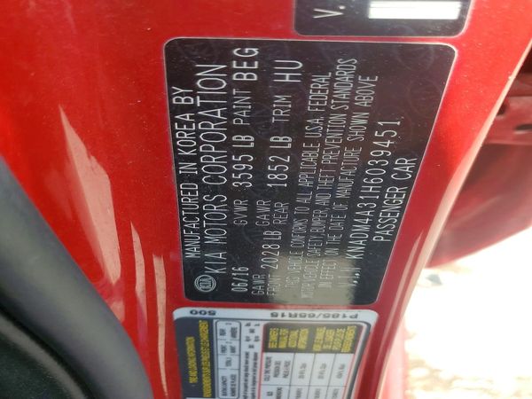 2017 KIA RIO LX
