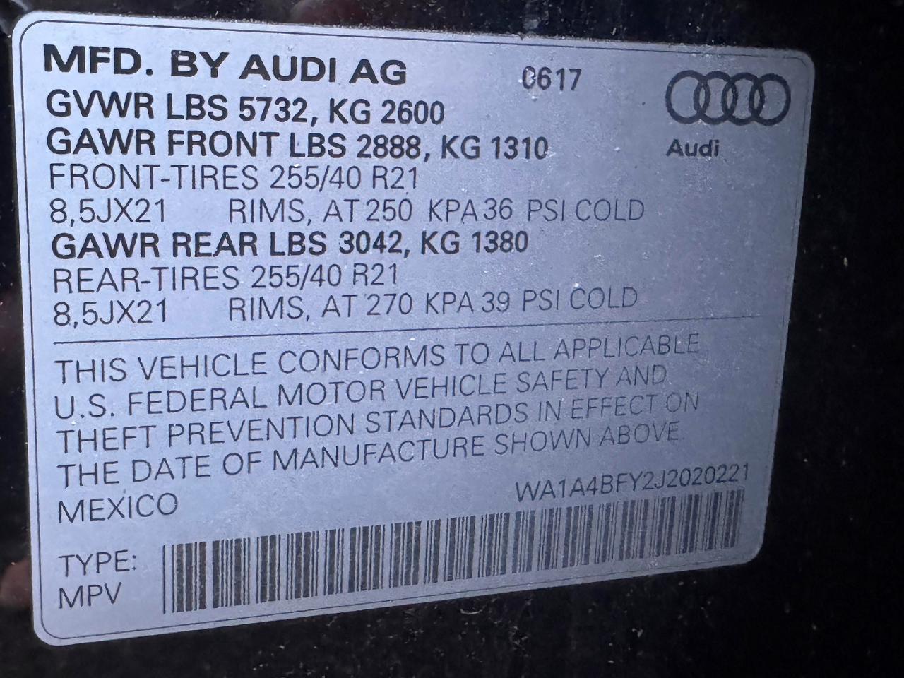 2018 AUDI SQ5 quattro Premium Plus