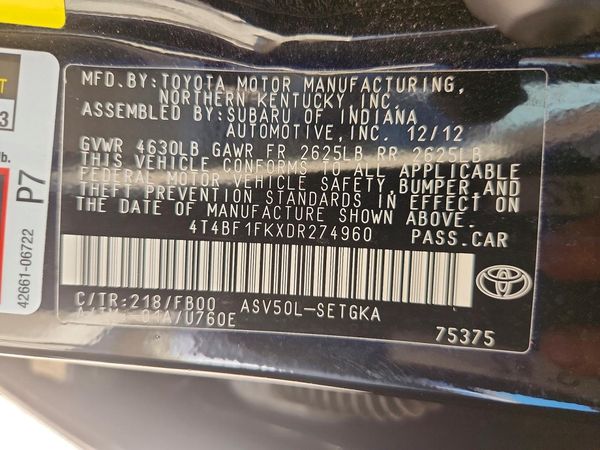 2013 TOYOTA CAMRY