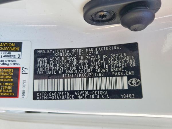 2016 TOYOTA CAMRY