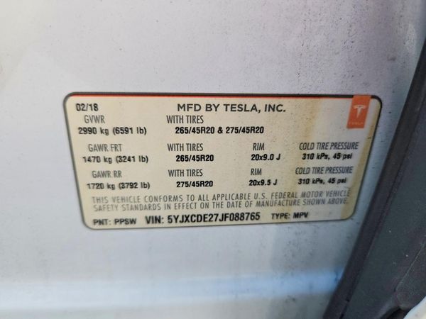 2018 TESLA MODEL X