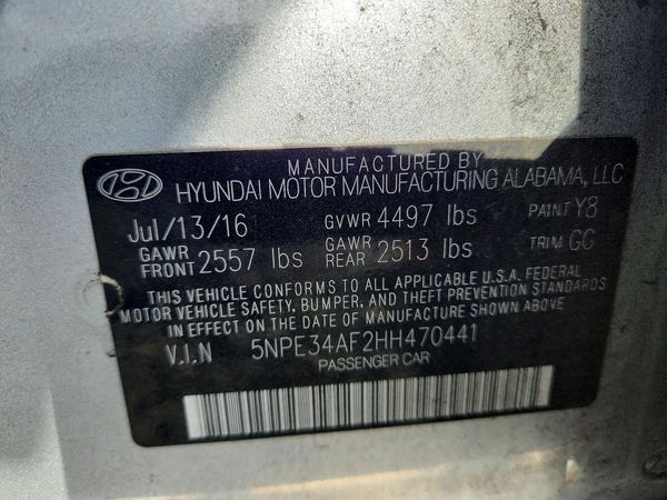 2017 HYUNDAI SONATA