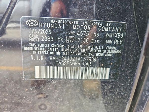 2026 HYUNDAI SONATA Blue — VINS