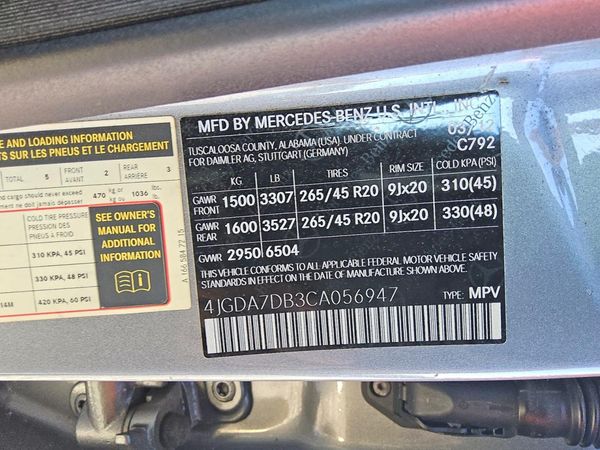 2012 MERCEDES-BENZ ML ML550 4-MATIC