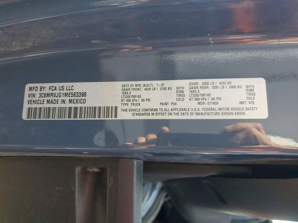2021 RAM PROMASTER 3500