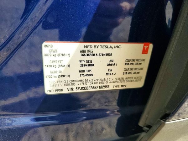 2019 TESLA MODEL X