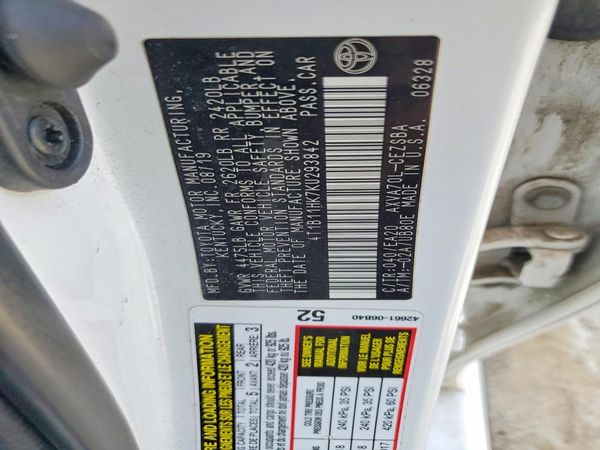2019 TOYOTA CAMRY L/LE/SE/XLE