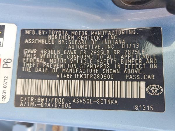 2013 TOYOTA CAMRY