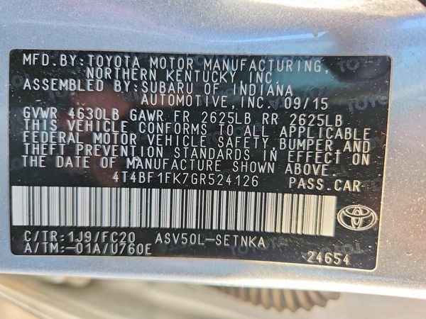 2016 TOYOTA CAMRY