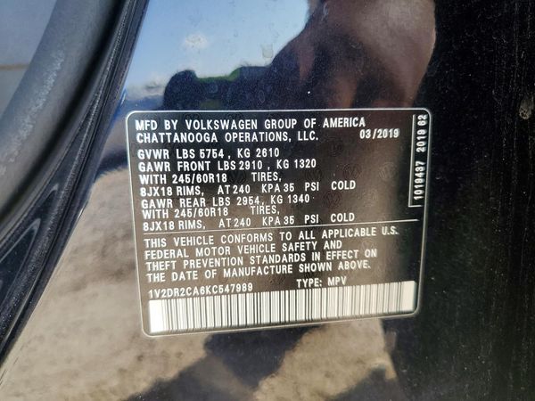 2019 VOLKSWAGEN ATLAS SE