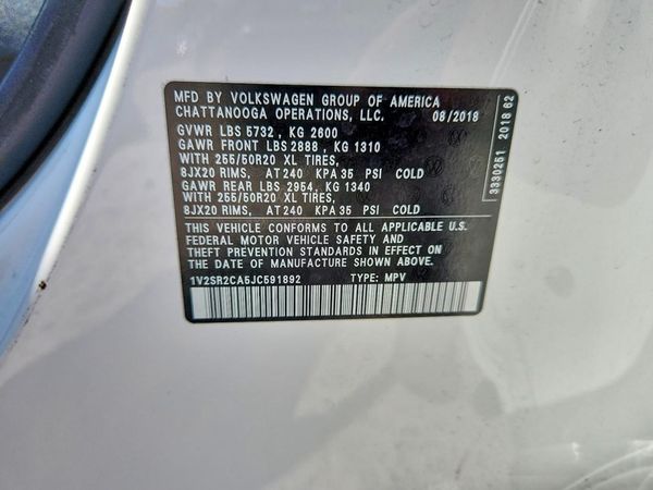 2018 VOLKSWAGEN ATLAS SEL