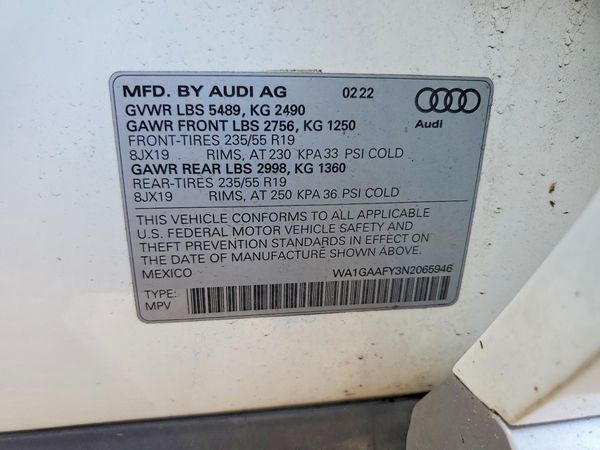 2022 AUDI Q5 S Line quattro Premium