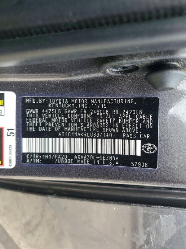 2020 TOYOTA CAMRY LE