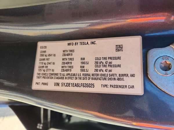 2020 TESLA MODEL 3