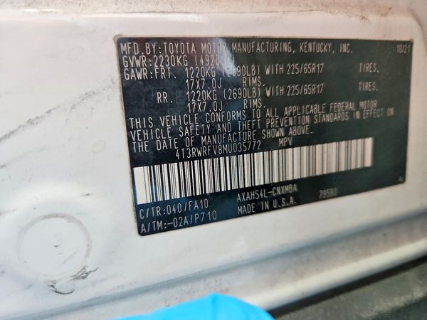 2021 TOYOTA RAV4 XLE HV