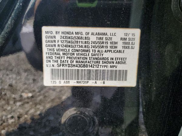 2016 ACURA MDX Tech