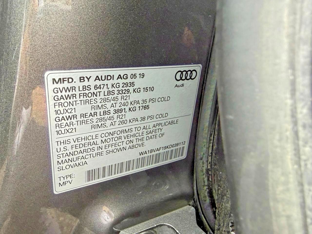 2019 AUDI Q8 quattro Premium Plus