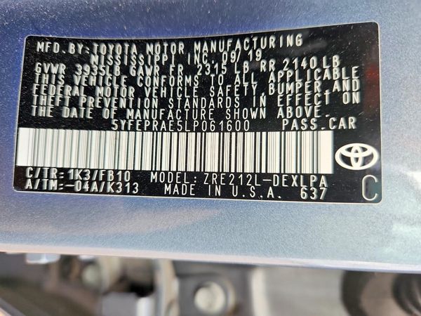 2020 TOYOTA COROLLA LE