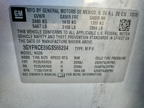 2016 CADILLAC SRX Performance