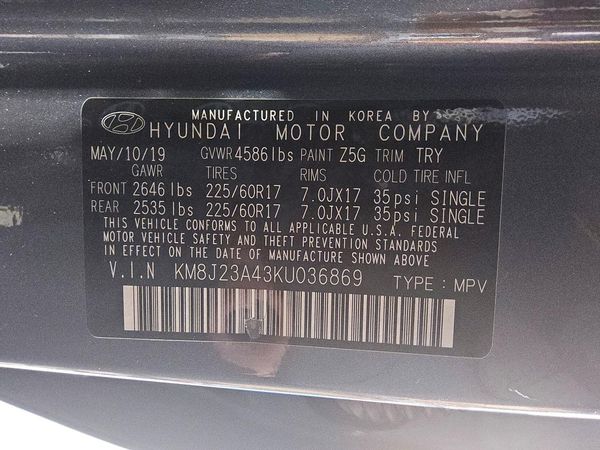 2019 HYUNDAI TUCSON SE