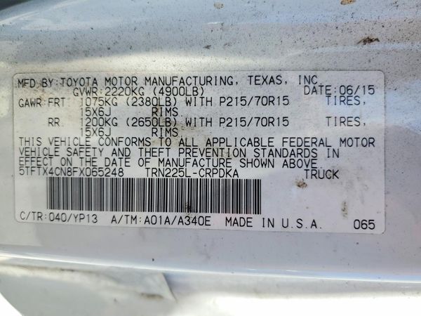2015 TOYOTA TACOMA Delux Grade