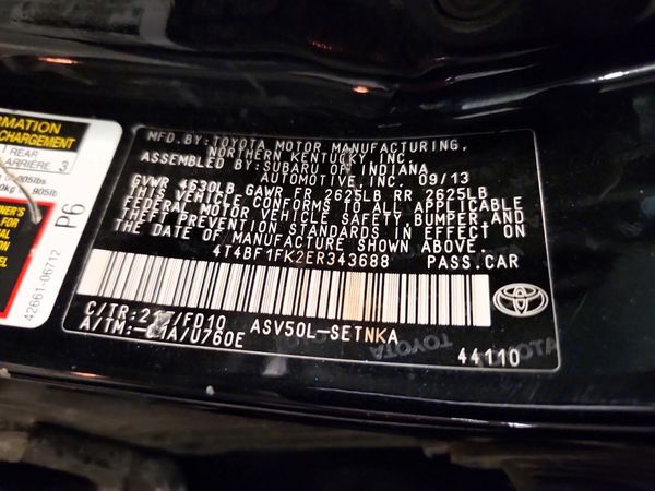2014 TOYOTA CAMRY — VINS