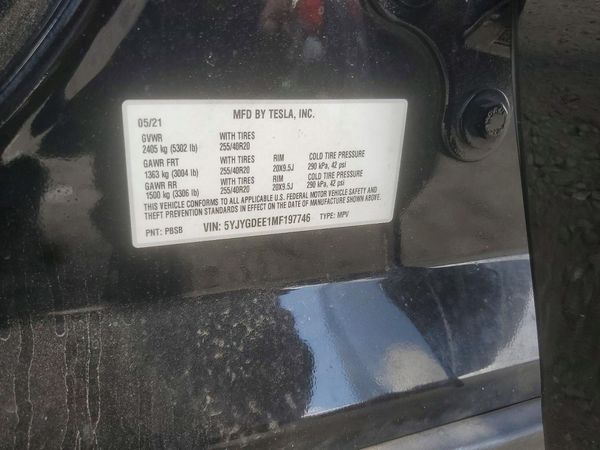 2021 TESLA MODEL Y