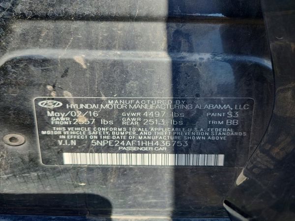 2017 HYUNDAI SONATA SE, Eco