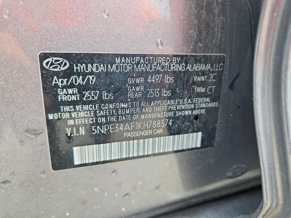 2019 HYUNDAI SONATA