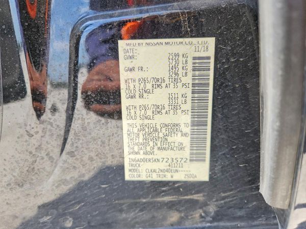 2019 NISSAN FRONTIER
