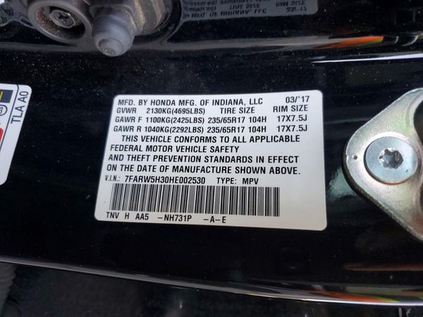 2017 HONDA CRV LX