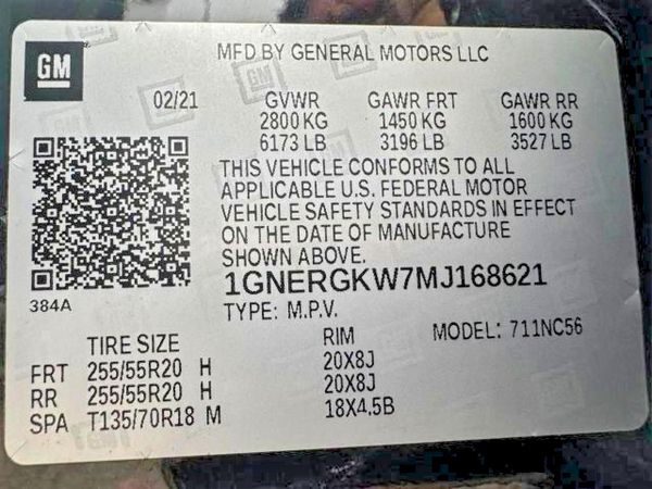 2021 CHEVROLET TRAVERSE LT