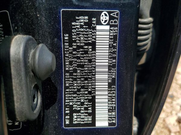 2019 TOYOTA COROLLA L/LE/SE/XLE/XSE