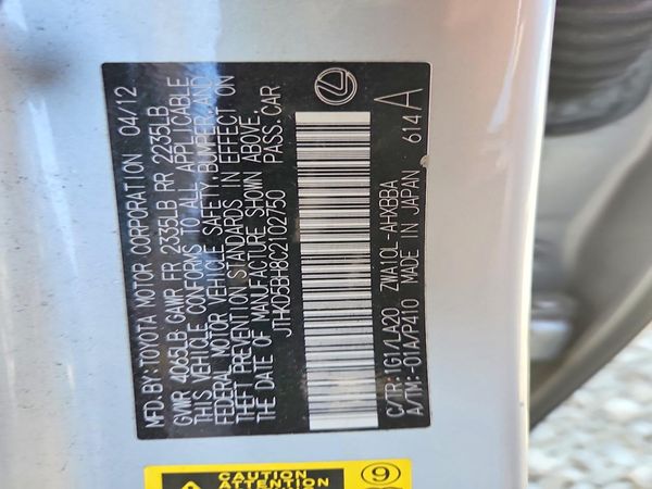2012 LEXUS CT 200h