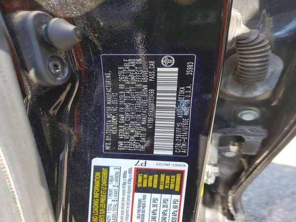 2012 TOYOTA CAMRY — VINS