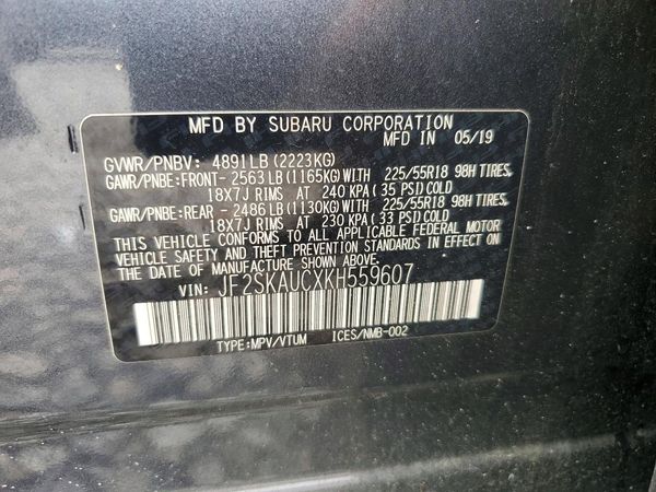 2019 SUBARU FORESTER