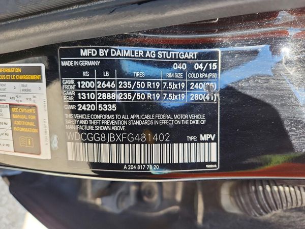 2015 MERCEDES-BENZ GLK GLK350 4-MATIC