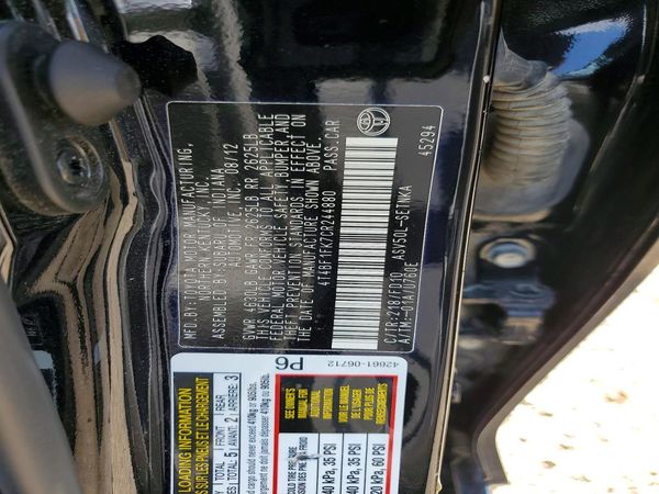 2012 TOYOTA CAMRY