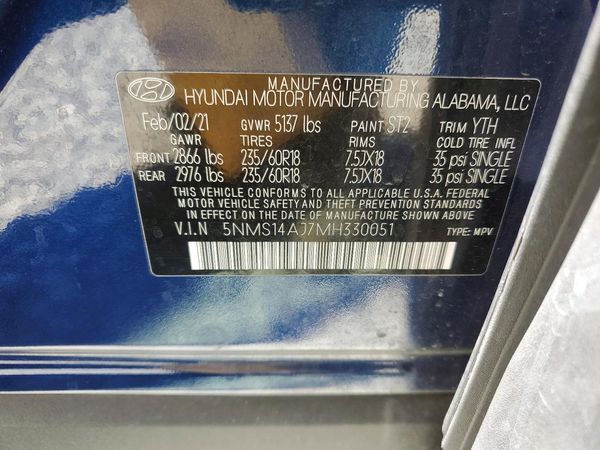 2021 HYUNDAI SANTA FE SE