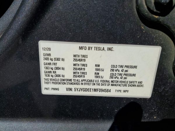 2021 TESLA MODEL Y